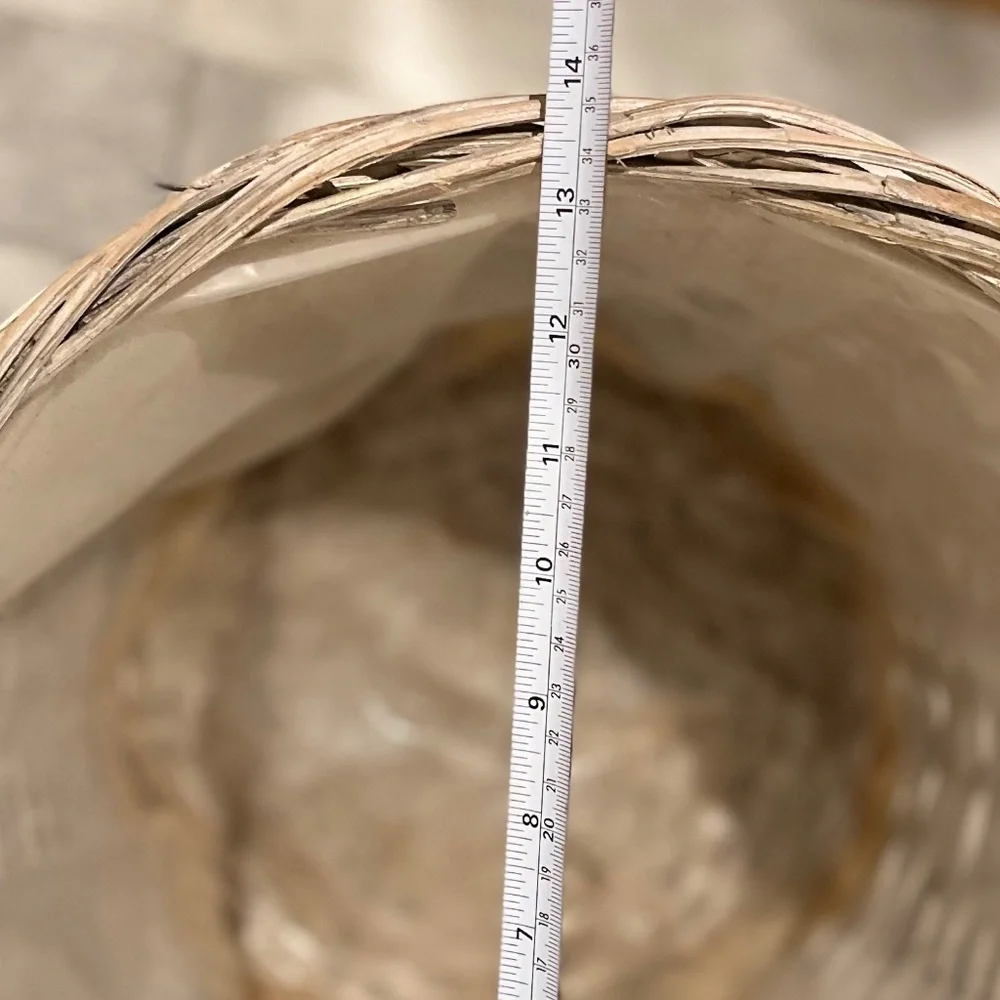 Wicker Porch Plant Pot Cover Plastic Lined 14